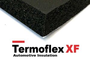 Termoflex XF Automotive Insulation logo with a black foam corner on white background.